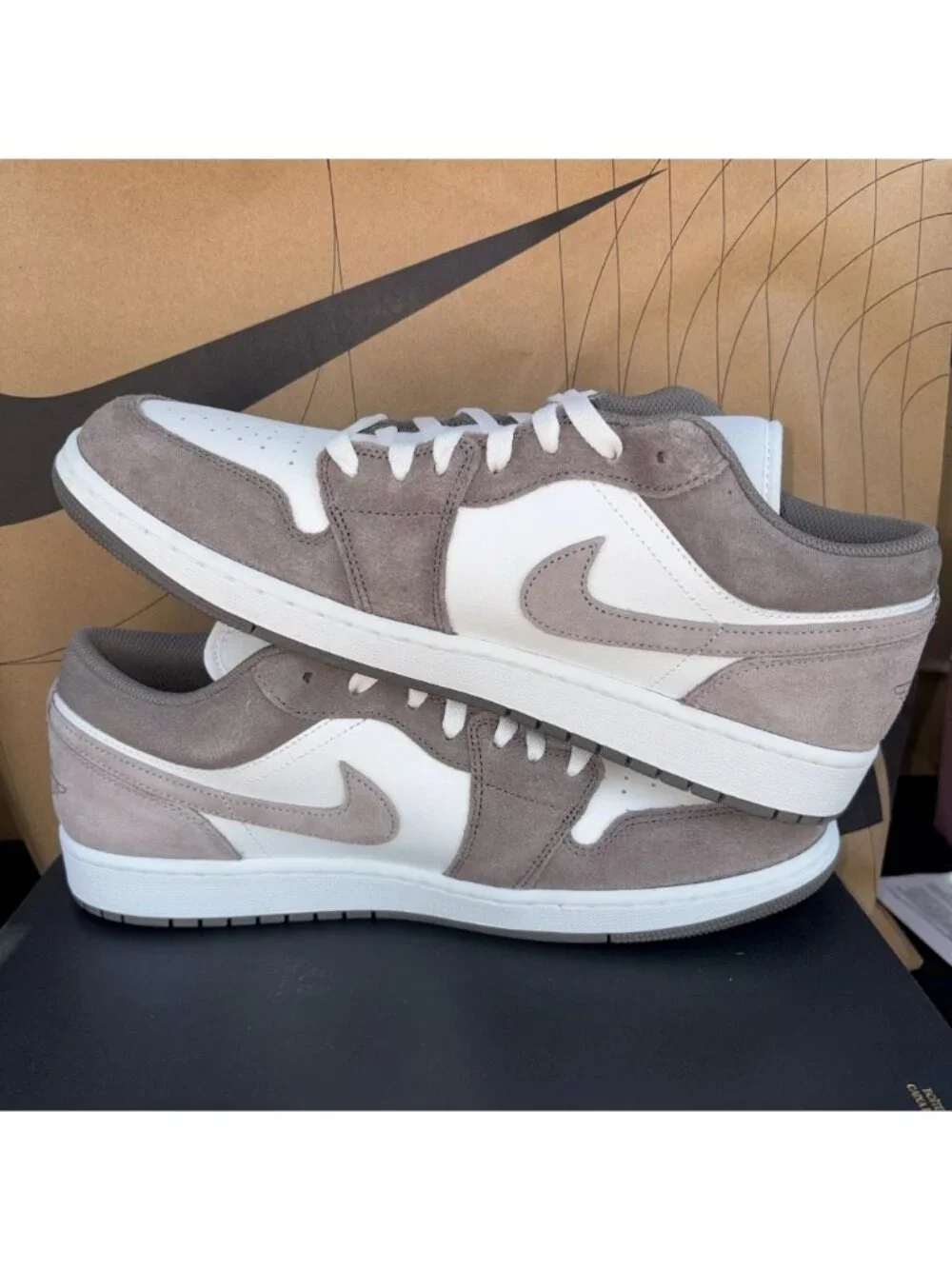 NEW Nike Air Jordan 1 Low Olive Gray Enigma Stone 553558-046 Men Size 12